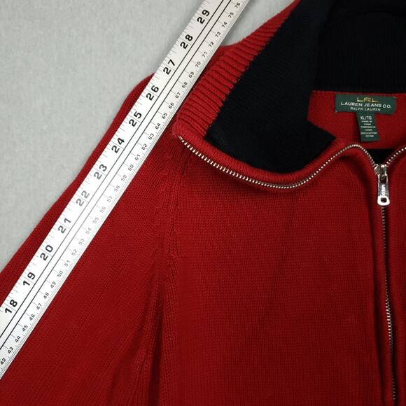 LRL Lauren Jeans Women's Pullover Sweater XL 1/4 Zip Long Sleeve Kangaroo Pocket - Picture 8 of 9